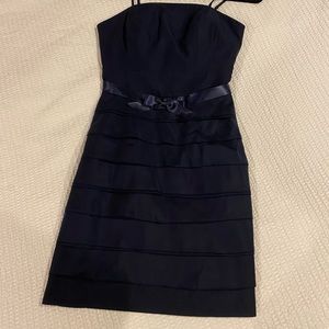Navy blue beautiful women’s cocktail party dress